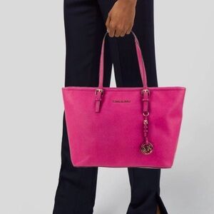 Michael Kors Pink Saffiano Leather Tote